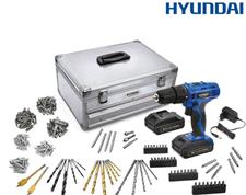 Trapano cordless Hyundai a batteria, 18V + set 275 accessori