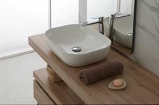 Lavabo da appoggio in ceramica, 50,5x40,5x14h cm.