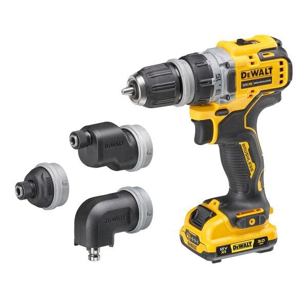 Trapano avvitatore multitesta DeWalt DCD703L2T, 12 V, 2 batterie