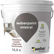 Idropittura lavabile mascherante weberpaint mistral, lt. 4